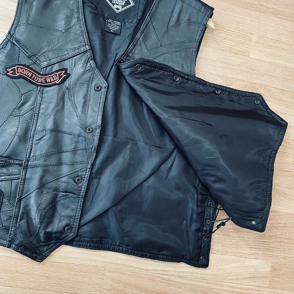 Diamond Plate Leather Vest Size XL - Picture 6 of 16